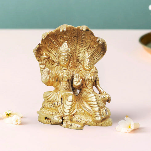 Brass Laxmi Naraine With Sheshnaag Statue 1Kg